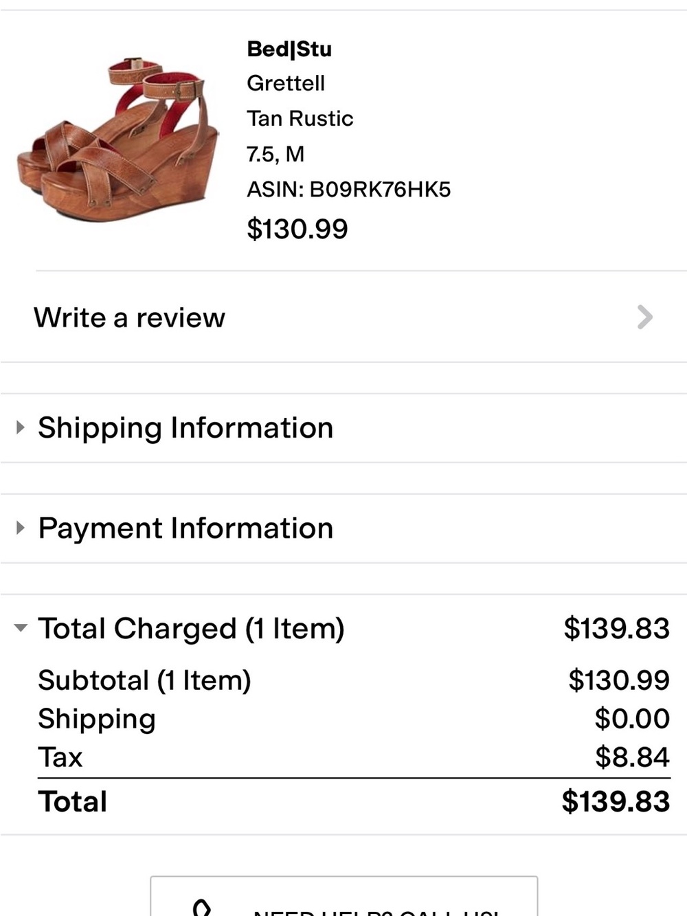 New w/ Box: Bed|Stu ✳️ Grettell Wedge Sandal in Tan Rustic Size: 7.5 M - Picture 16 of 16